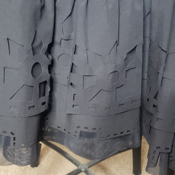 Kensie Black Mini Skirt With Mesh - Picture 2 of 10